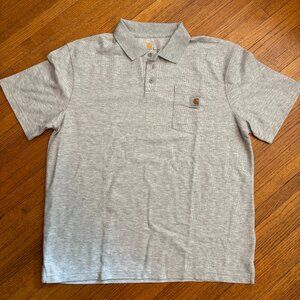 Carhartt Polo | Gray | Front Pocket | Stitched Logo | Adult | Size L